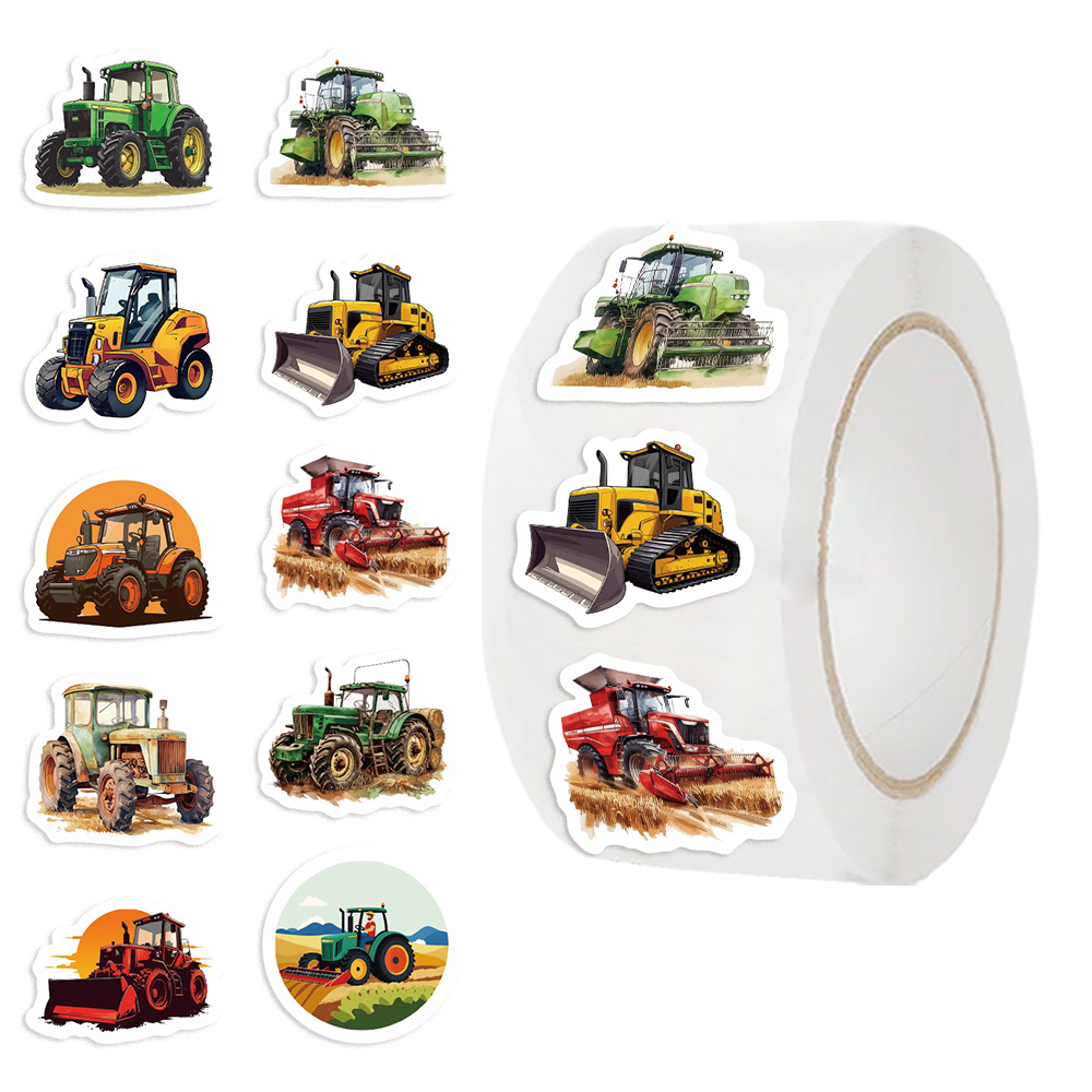 Agriculture Farming For Kids - 500 stuks boerderijtractorstickers op rol, 10