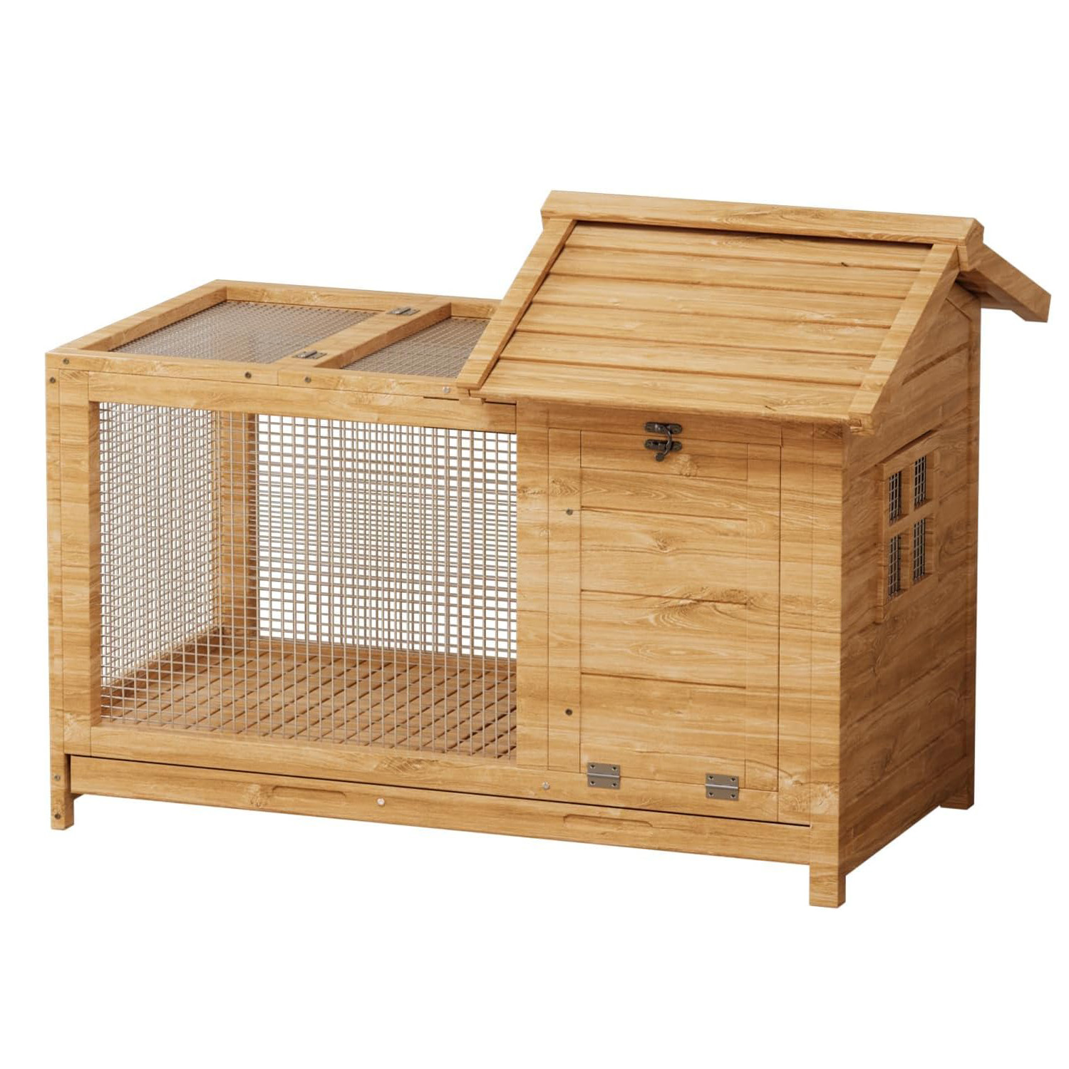 Rabbit Cage Wire - Houten konijnenhok voor binnen en buiten,