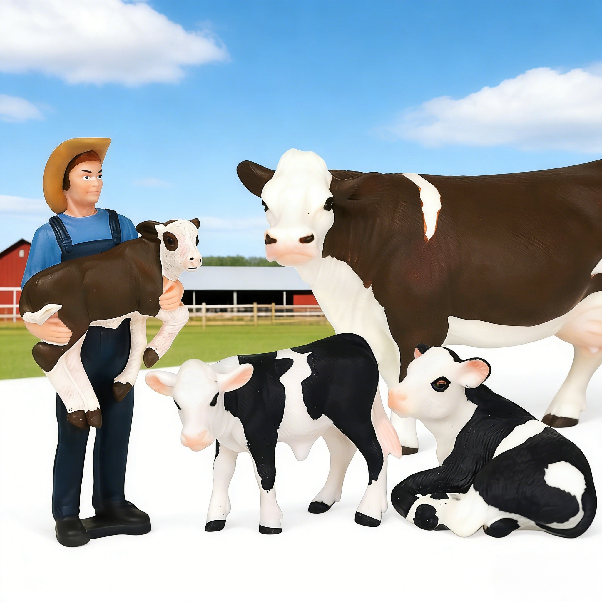 Boerderijboer en koe-modelset  - Agriculture Farming For Kids recensie en prijs