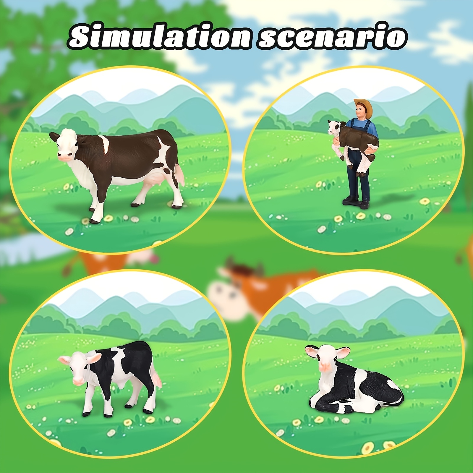 Boerderijboer en koe-modelset  - Agriculture Farming For Kids recensie en prijs